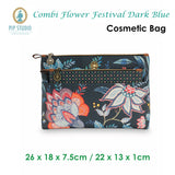 PIP Studio Combi Flower Festival Cosmetic Bag - Dark Blue