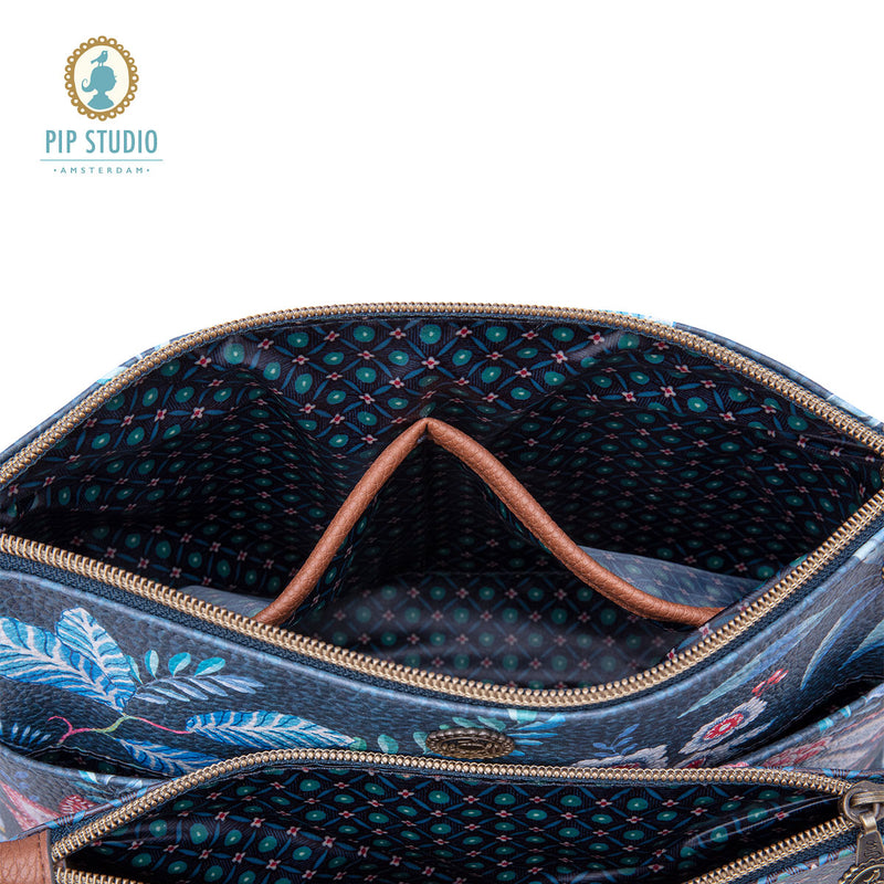 PIP Studio Combi Flower Festival Cosmetic Bag - Dark Blue