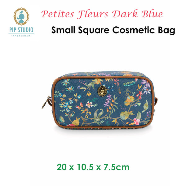 PIP Studio Petites Fleurs Small Square Cosmetic Bag - Dark Blue