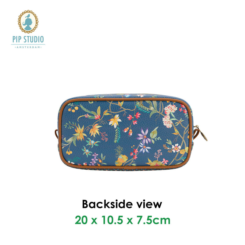 PIP Studio Petites Fleurs Small Square Cosmetic Bag - Dark Blue