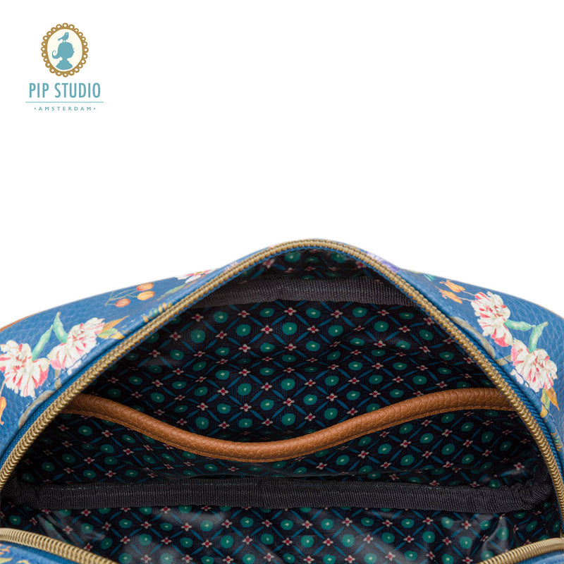 PIP Studio Petites Fleurs Small Square Cosmetic Bag - Dark Blue