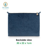 PIP Studio Velvet Quilted Cosmetic Flat Pouch - Dark Blue