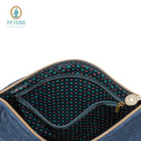 PIP Studio Velvet Quilted Cosmetic Flat Pouch - Dark Blue