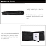 Men's Genuine Leather Bilfold Wallet RFID Blocking Card Holder - Black