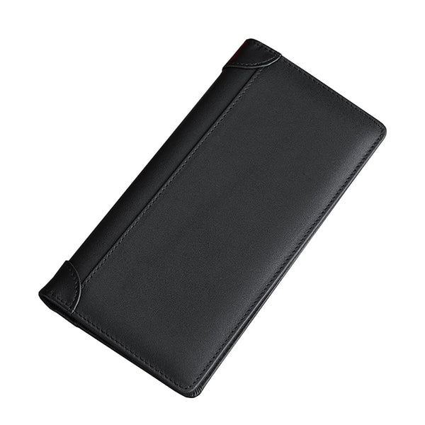 Genuine Leather Men's Wallet RFID Blocking Card Holder Bifold - Black