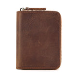 Genuine Leather Large Capacity RFID Anti-magnetic Money Clip Wallet - Brown
