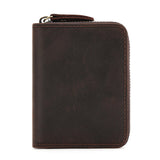 Genuine Leather Large Capacity RFID Anti-magnetic Money Clip Wallet - Coffee