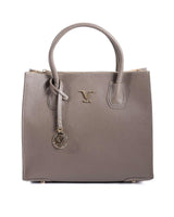 V Italia by VERSACE Leather Tote Bag for Women - Taupe
