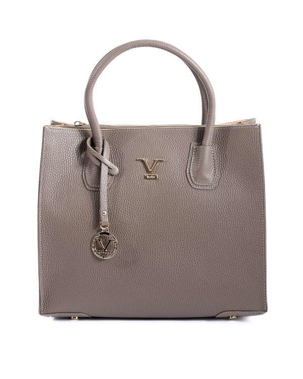 V Italia by VERSACE Leather Tote Bag for Women - Taupe