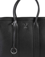 V Italia Luxury Leather Tote Bag  - Black