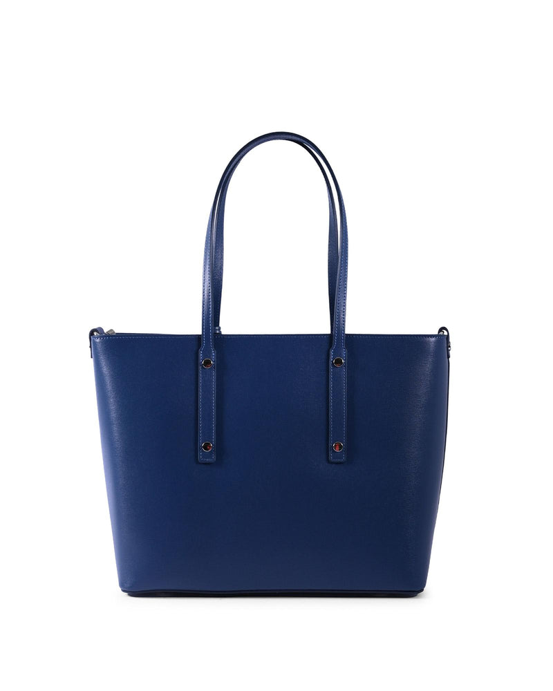 V Italia by Versace Womens Leather Tote Bag - Blue