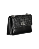 Calvin Klein Women's Black Polyester Handbag - 2 Chain Shoulder Handles