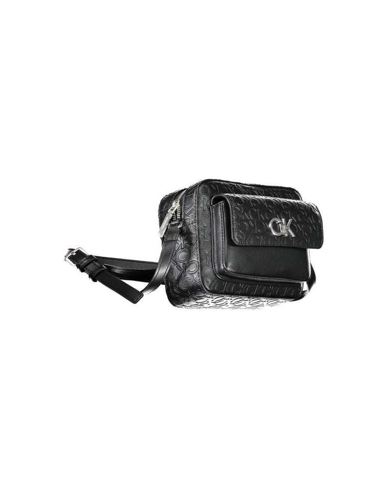 Calvin Klein Women's Black Polyester Handbag - Adjustable Shoulder Strap