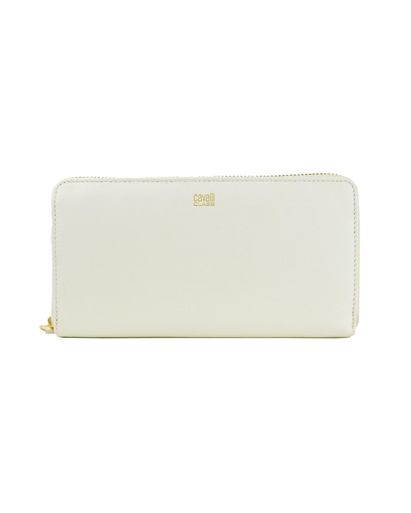 Cavalli Class Womens White Purse with Zipped Closure