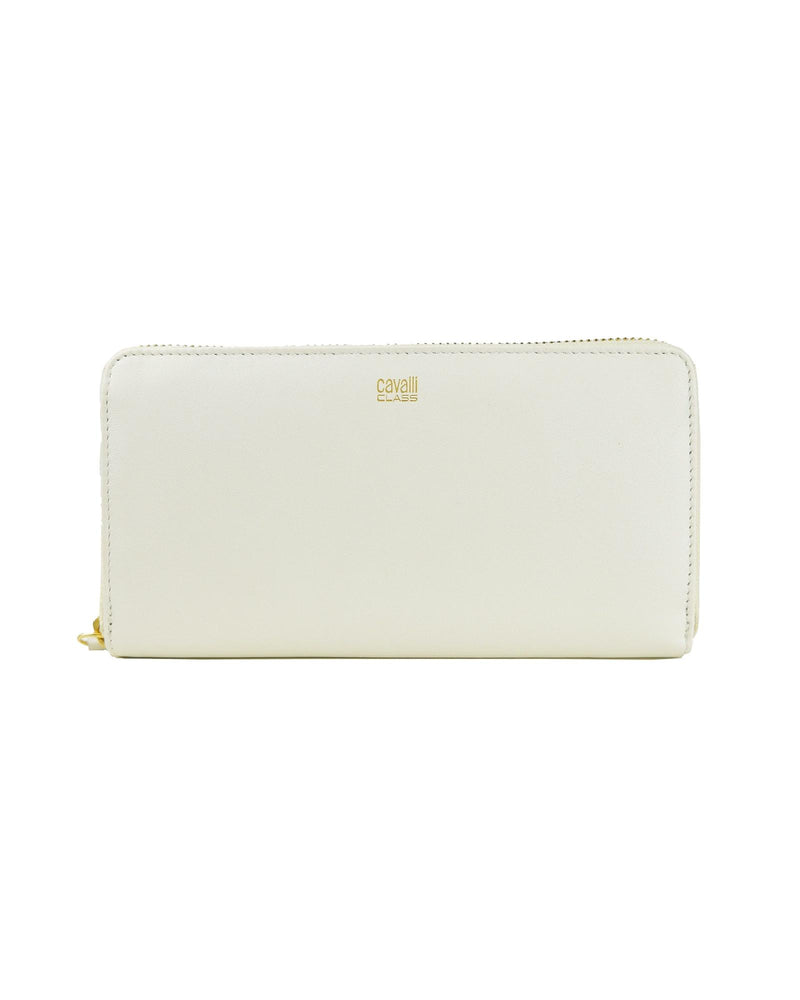 Cavalli Class Womens White Purse with Zipped Closure