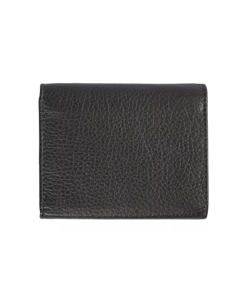 Embossed Leather Womens Wallet with Press Button Closure