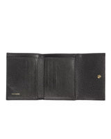 Embossed Leather Womens Wallet with Press Button Closure
