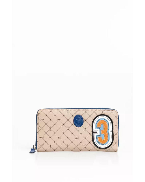 Trussardi Zip Wallet with 70s Print and Numeric Patch One Size