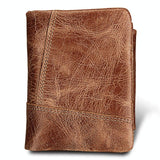 Mens Taupe Leather Rfid Card Holder Wallet