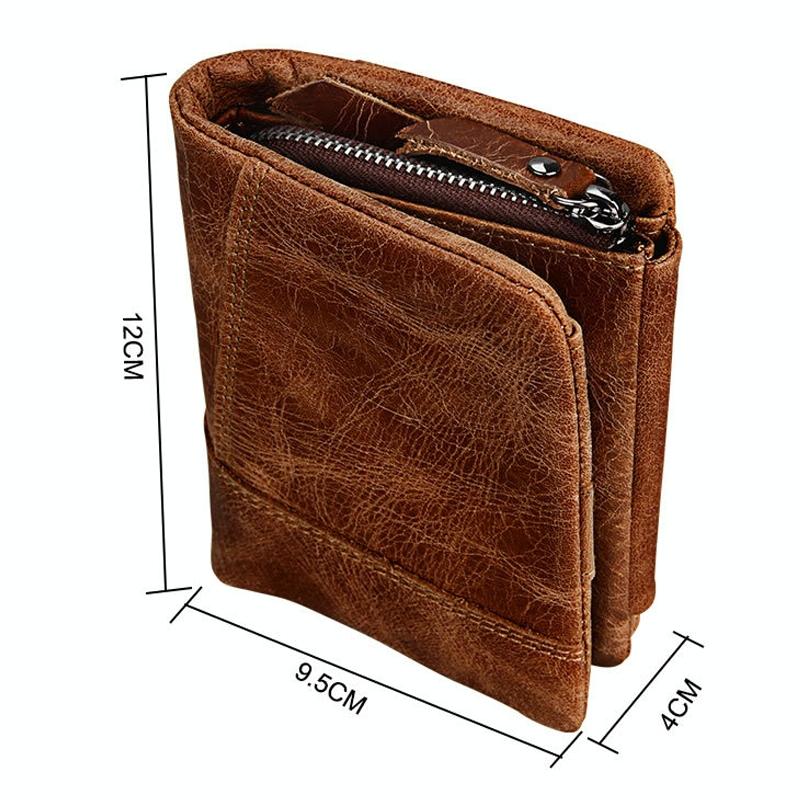 Mens Taupe Leather Rfid Card Holder Wallet