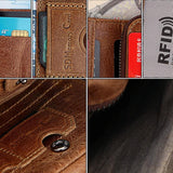 Mens Taupe Leather Rfid Card Holder Wallet