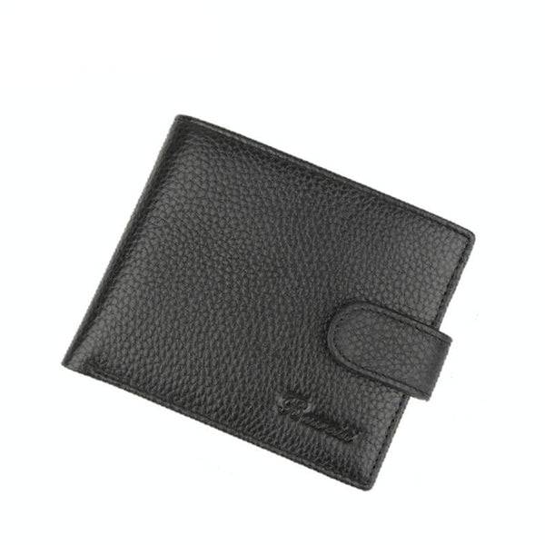 Rfid-protected Mens Short Leather Wallet - Secure & Compact