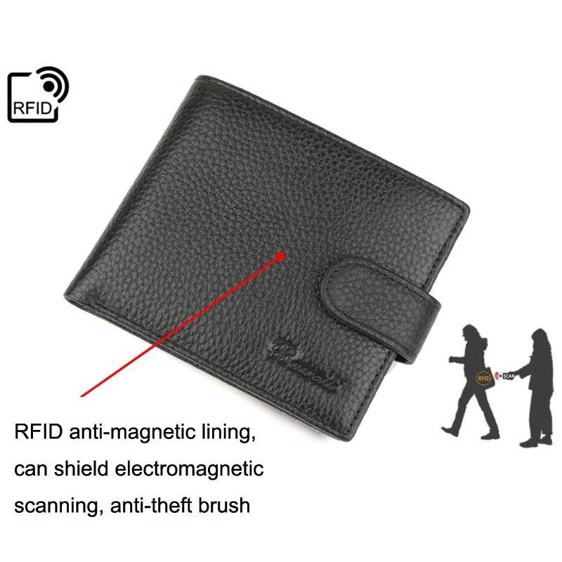Rfid-protected Mens Short Leather Wallet - Secure & Compact