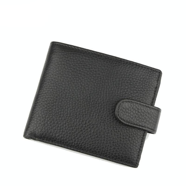 Rfid-blocking Short Mens Leather Wallet - Anti-magnetic