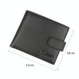 Rfid-blocking Short Mens Leather Wallet - Anti-magnetic