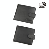 Rfid-blocking Short Mens Leather Wallet - Anti-magnetic
