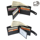 Rfid-blocking Short Mens Leather Wallet - Anti-magnetic