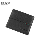 Rfid Mens Short Leather Wallet with Card Slots