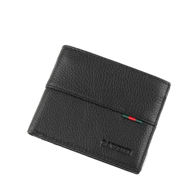 Rfid Mens Short Leather Wallet with Card Slots
