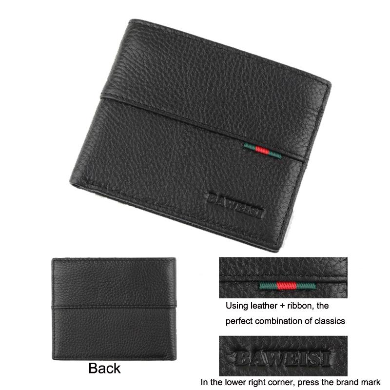 Rfid Mens Short Leather Wallet with Card Slots