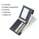 Rfid Mens Short Leather Wallet with Card Slots