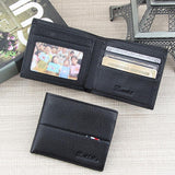 Rfid Mens Short Leather Wallet with Card Slots