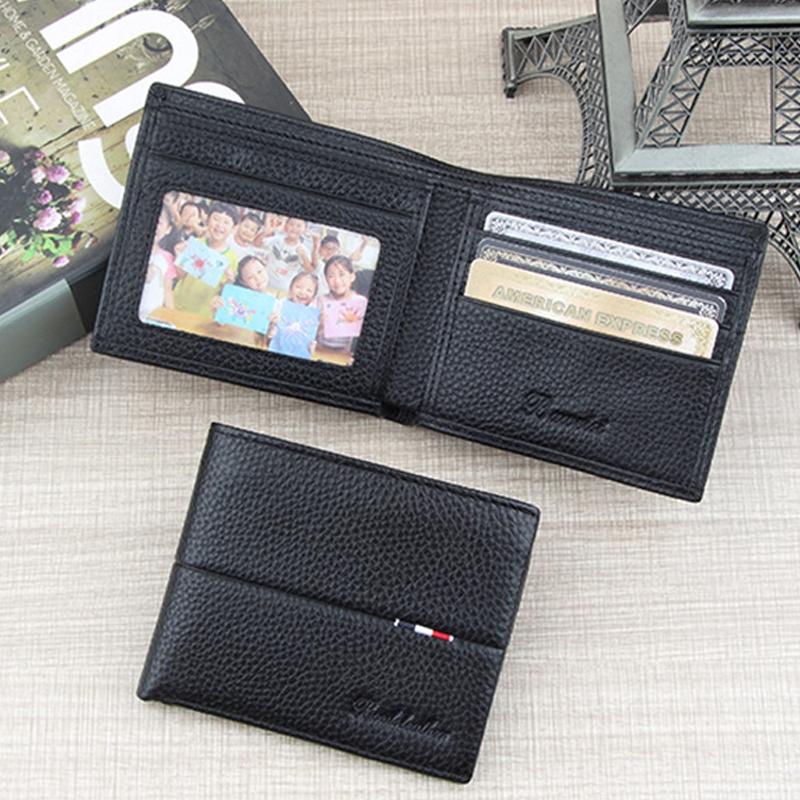 Rfid Mens Short Leather Wallet with Card Slots