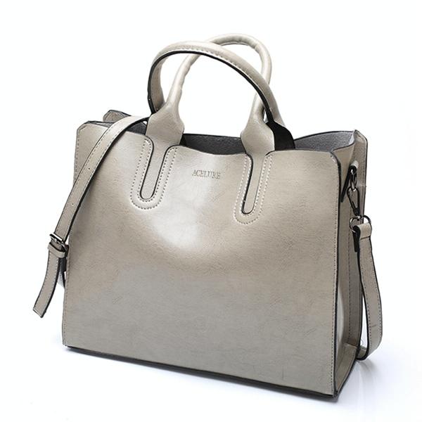 Large Tote Bag for Women - Trunk Shoulder Handbag - Grey