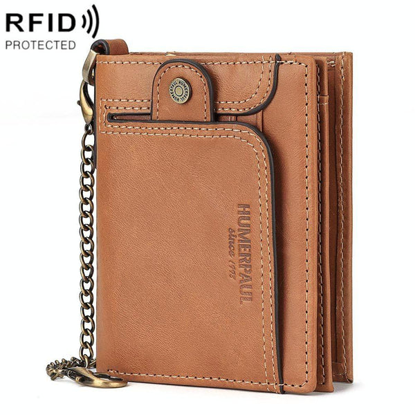 Anti-magnetic Rfid Mens Wallet - Secure Protection - Khaki