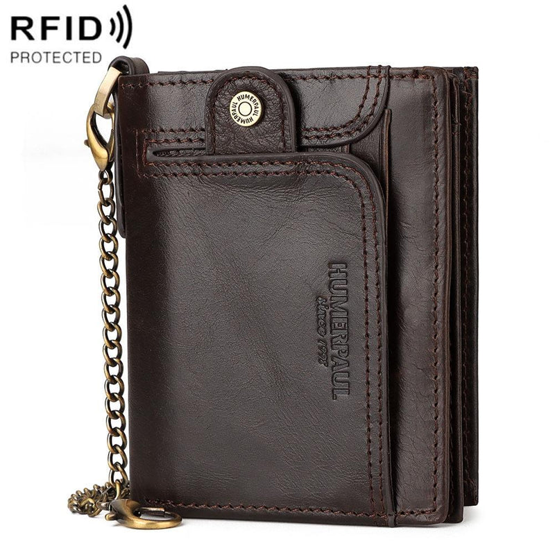 Anti-magnetic Rfid Mens Wallet - Secure Protection - Khaki