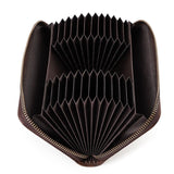 Mens Retro Long Leather Wallet with Rfid Protection