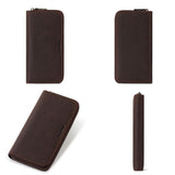 Mens Retro Long Leather Wallet with Rfid Protection
