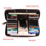 Mens Retro Long Leather Wallet with Rfid Protection