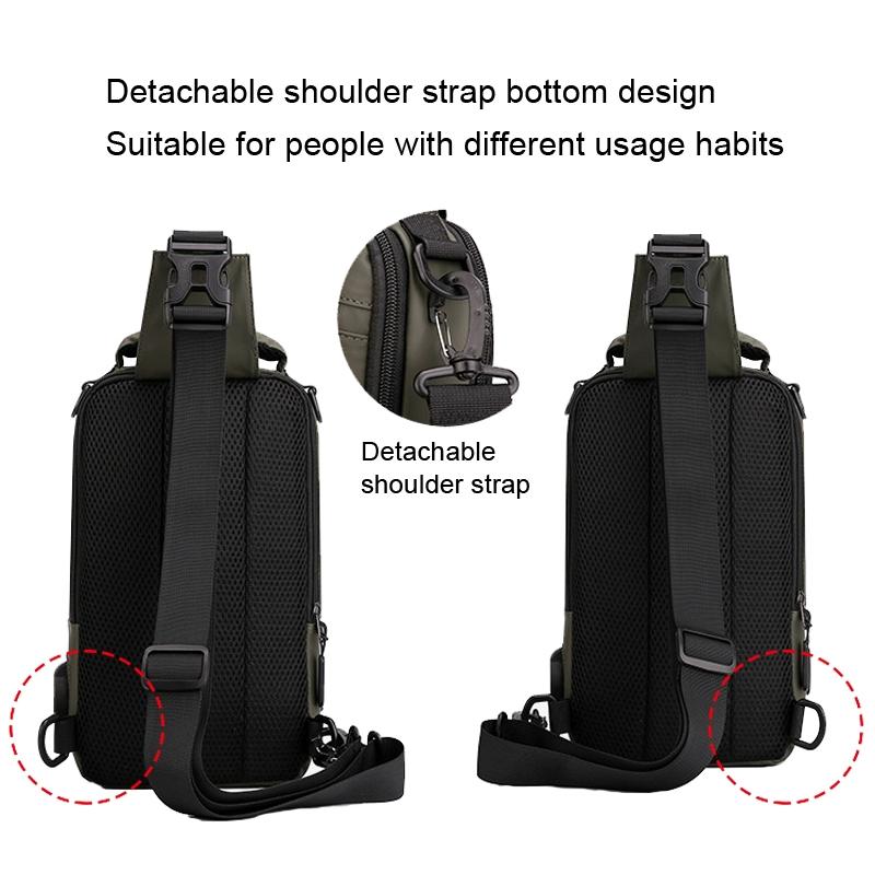 Mens Shoulder Messenger Bag - Khaki