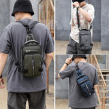 Mens Shoulder Messenger Bag - Khaki