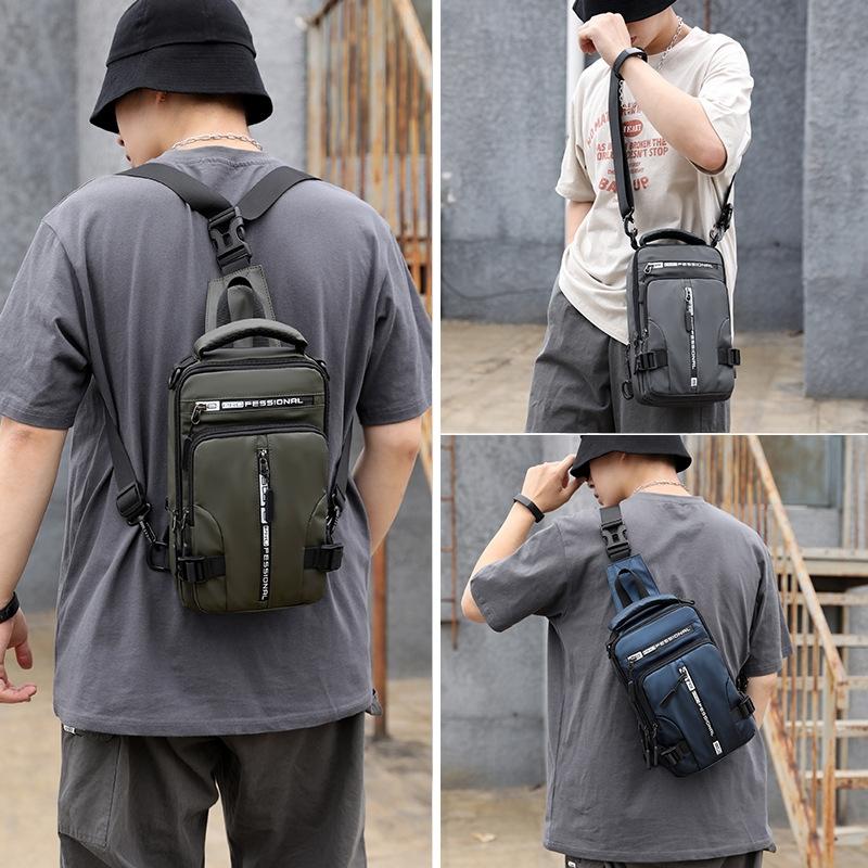 Mens Shoulder Messenger Bag - Khaki