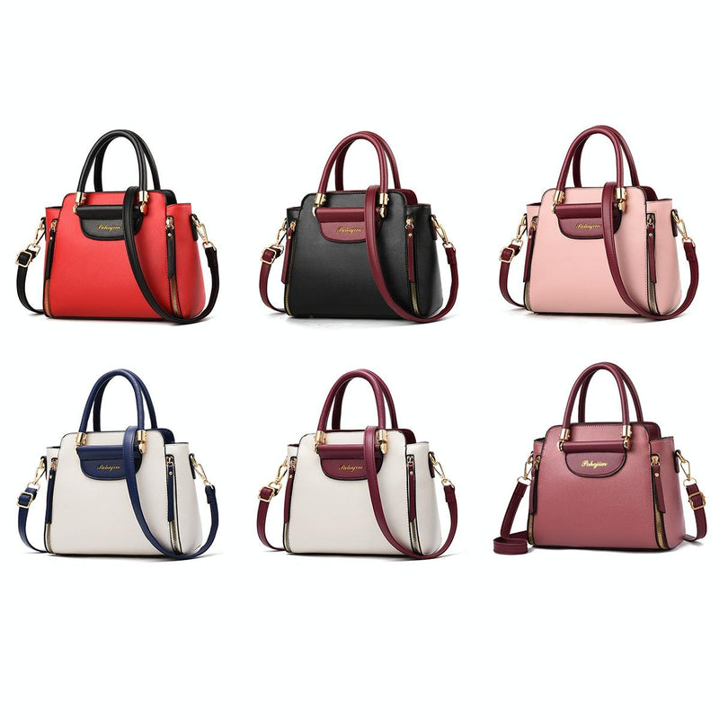 Contrast Ladies Handbag - Red