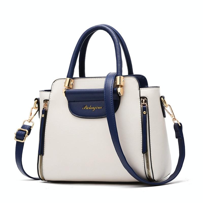 Contrast Ladies Handbag - Red