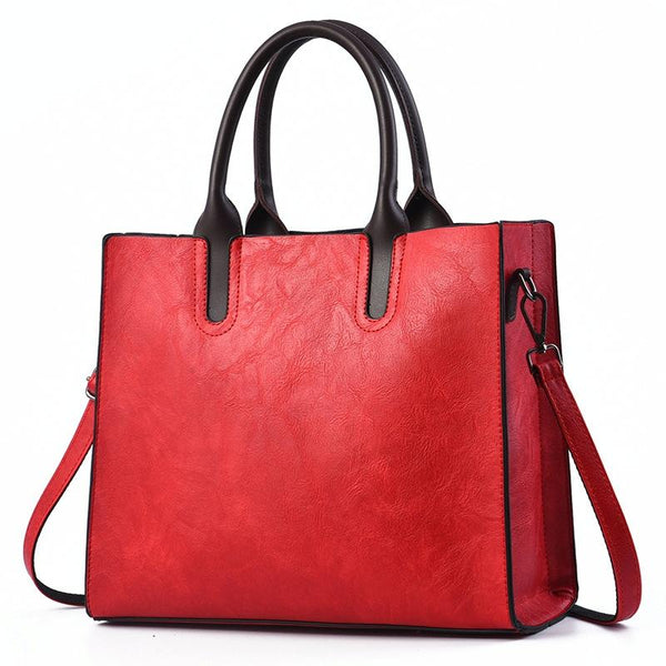 Retro Square Handbag - Vintage Style - Red