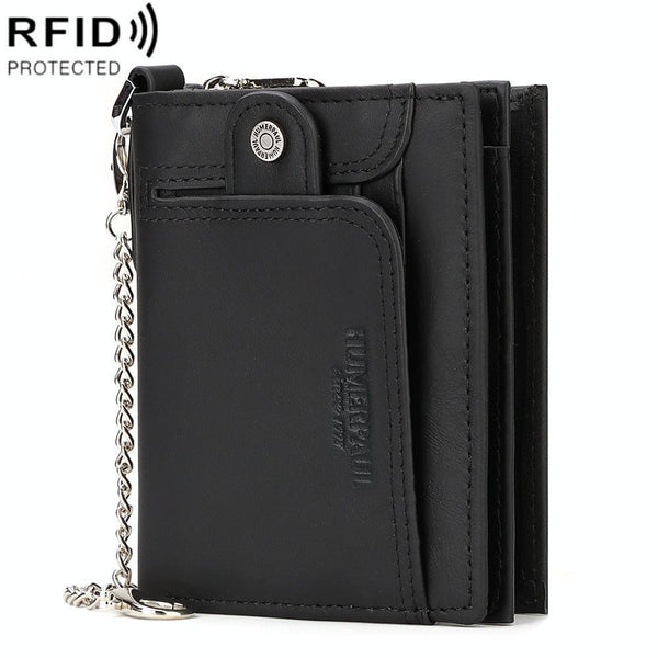 Anti-magnetic Rfid Mens Wallet - Secure Protection - Black